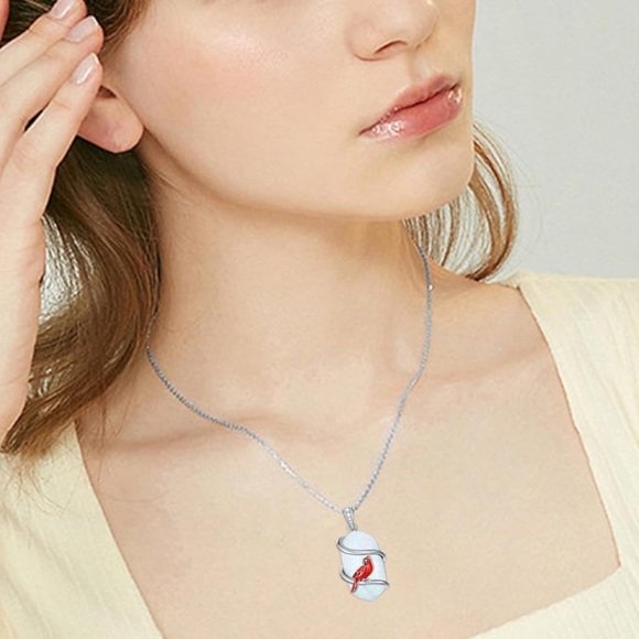 18k Angel Cardinal Diamond Necklace - Picture 2 of 6